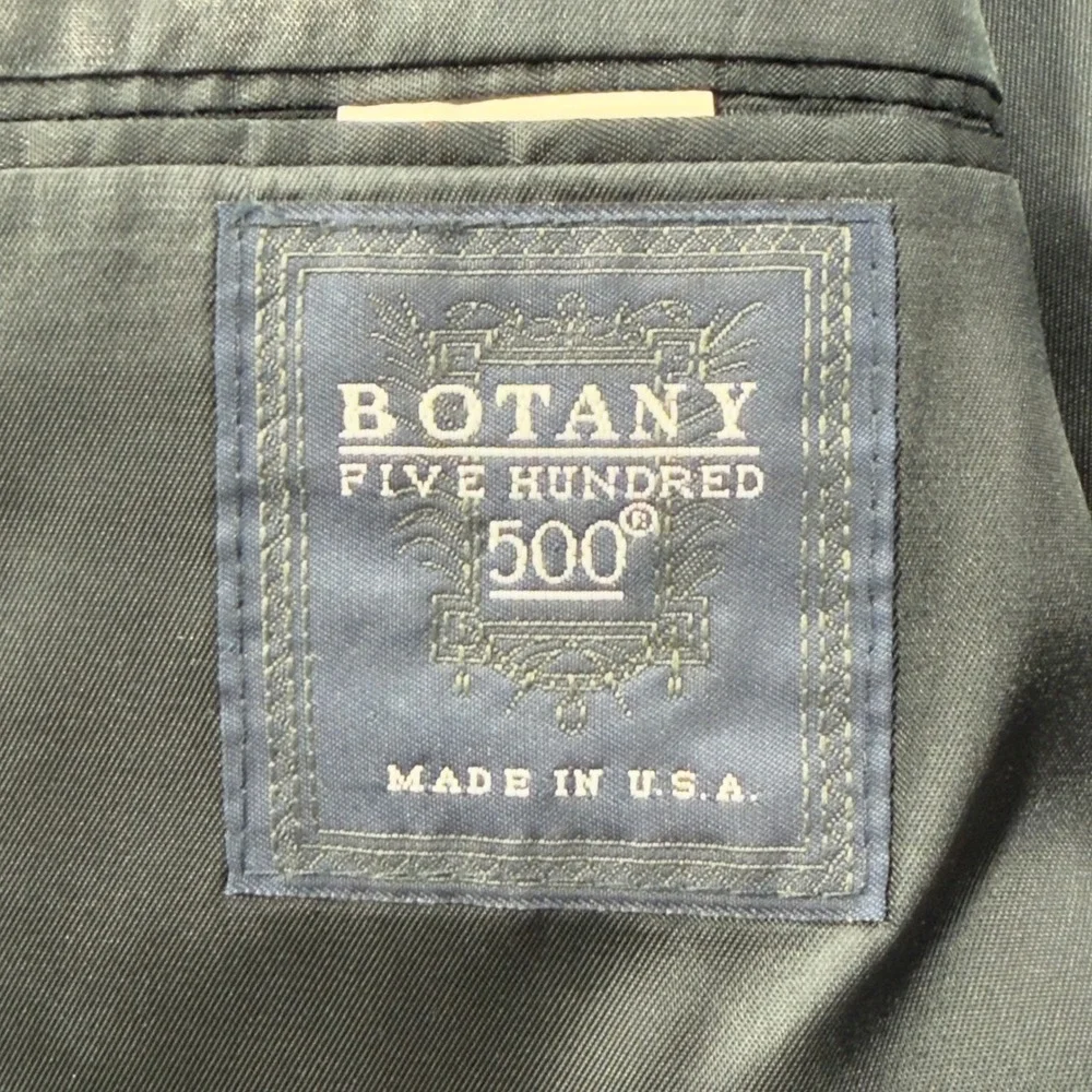 Botany 500 Suit Mens 42 Navy Blue Gold Button Sport Coat Made in USA